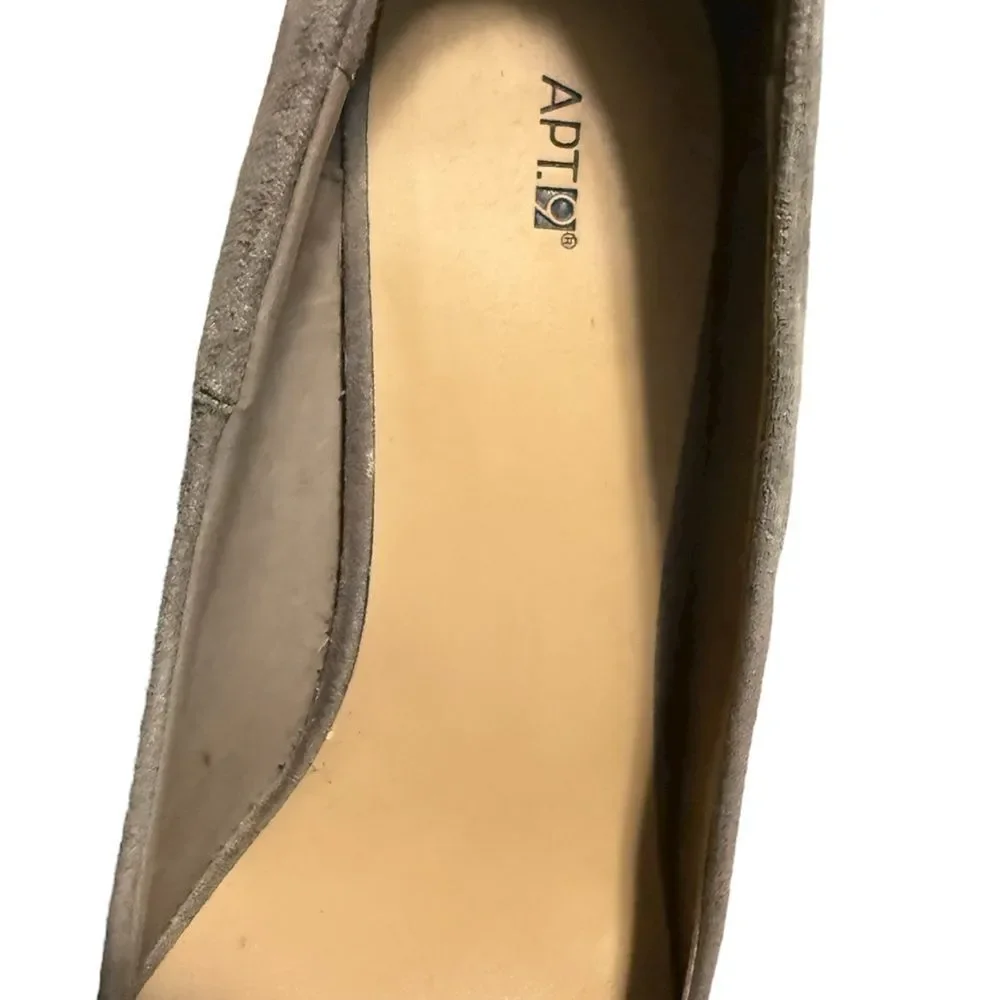 APT 9 Kensington Taupe Faux Suede Wedge Pumps Size 6.5M Platform Heel